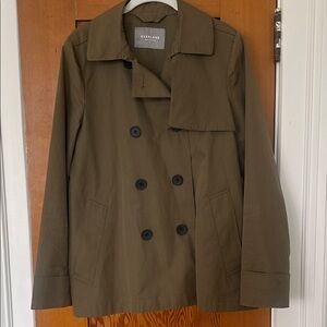 Everlane Women's Olive Double-Breasted Trench Coat